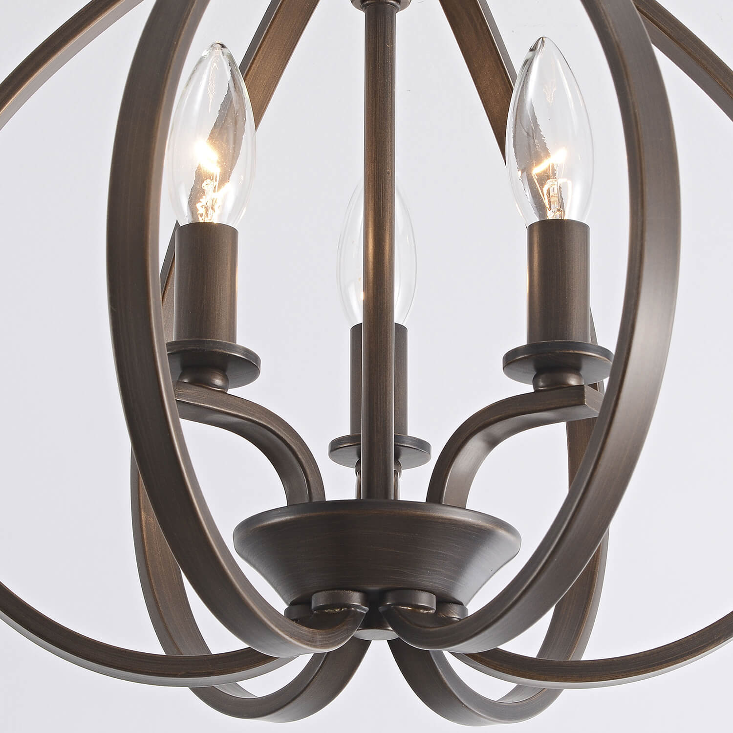 Mabel 3-light Contemporary Flush Mount Chandelier - Bronze LJ-9316-PYW