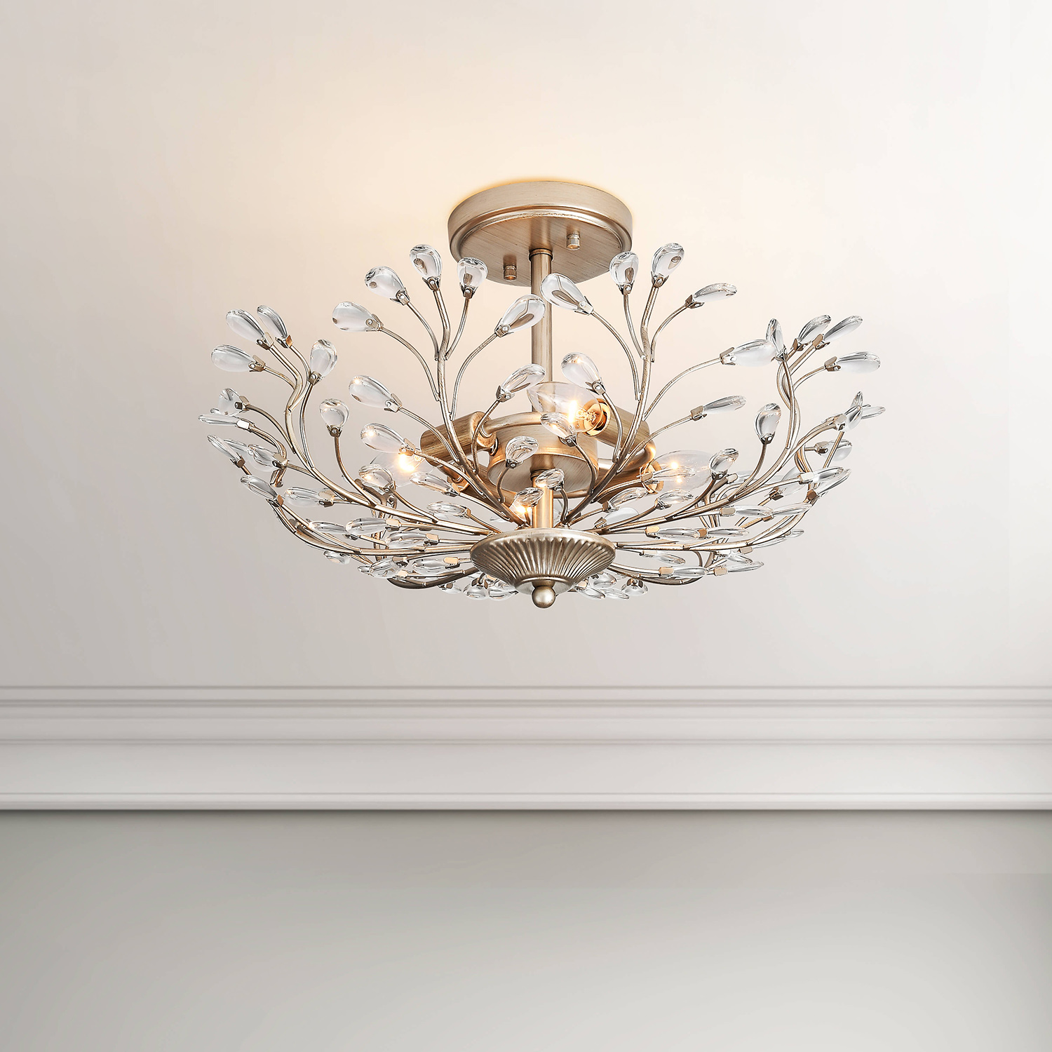 Flavia 4-light Crystal Beaded 9-Branch Semi-Flush Mount LJ-9661-ZZE